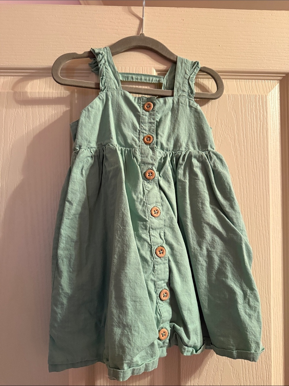 Ruffle Butts Mint Green Button-Front Sundress